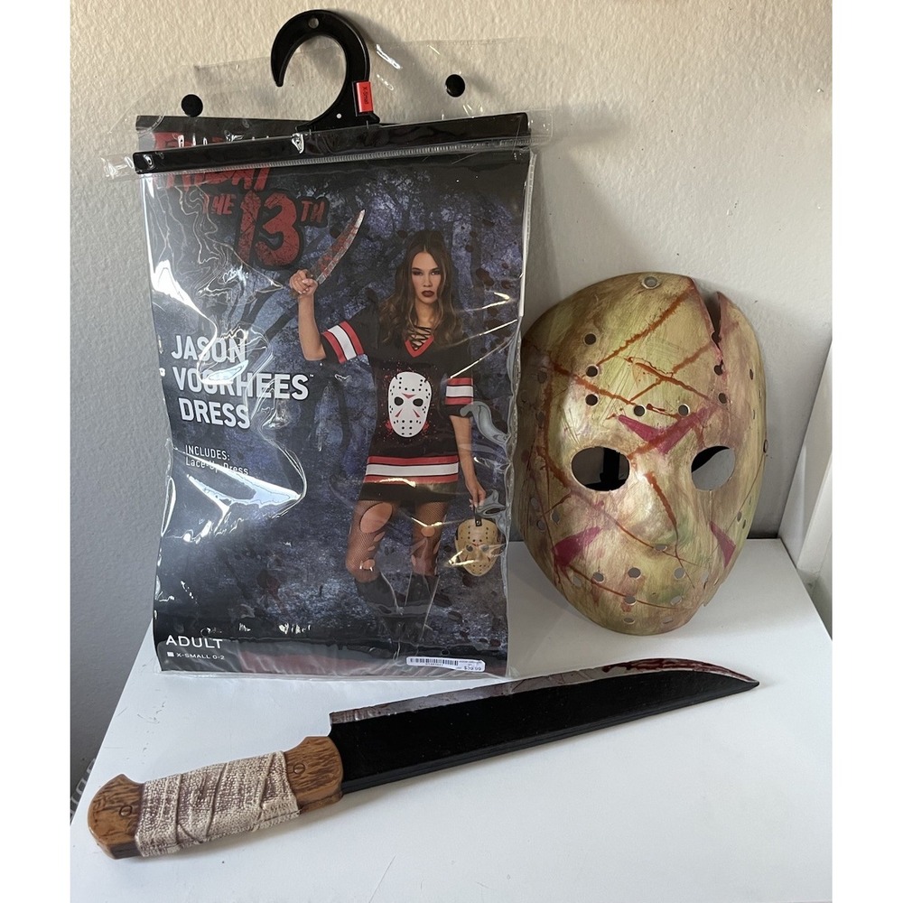 Friday the 13th Jason Voorhees Dress Women's Hockey Jersey XSmall Costume & Mask